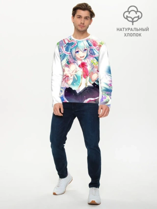 Мужской лонгслив базовый / Благородная Хатсуне Мику