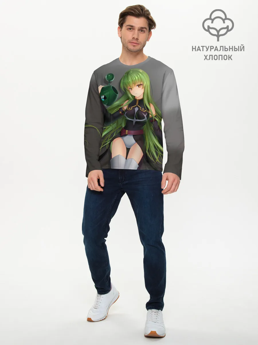 Мужской лонгслив базовый / Code Geass art gray