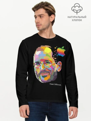 Мужской лонгслив базовый / Стив Джобс / Think Different