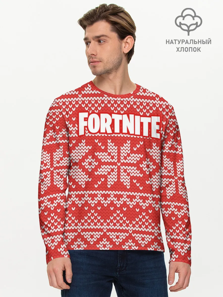 Мужской лонгслив базовый / Новогодний Fortnite
