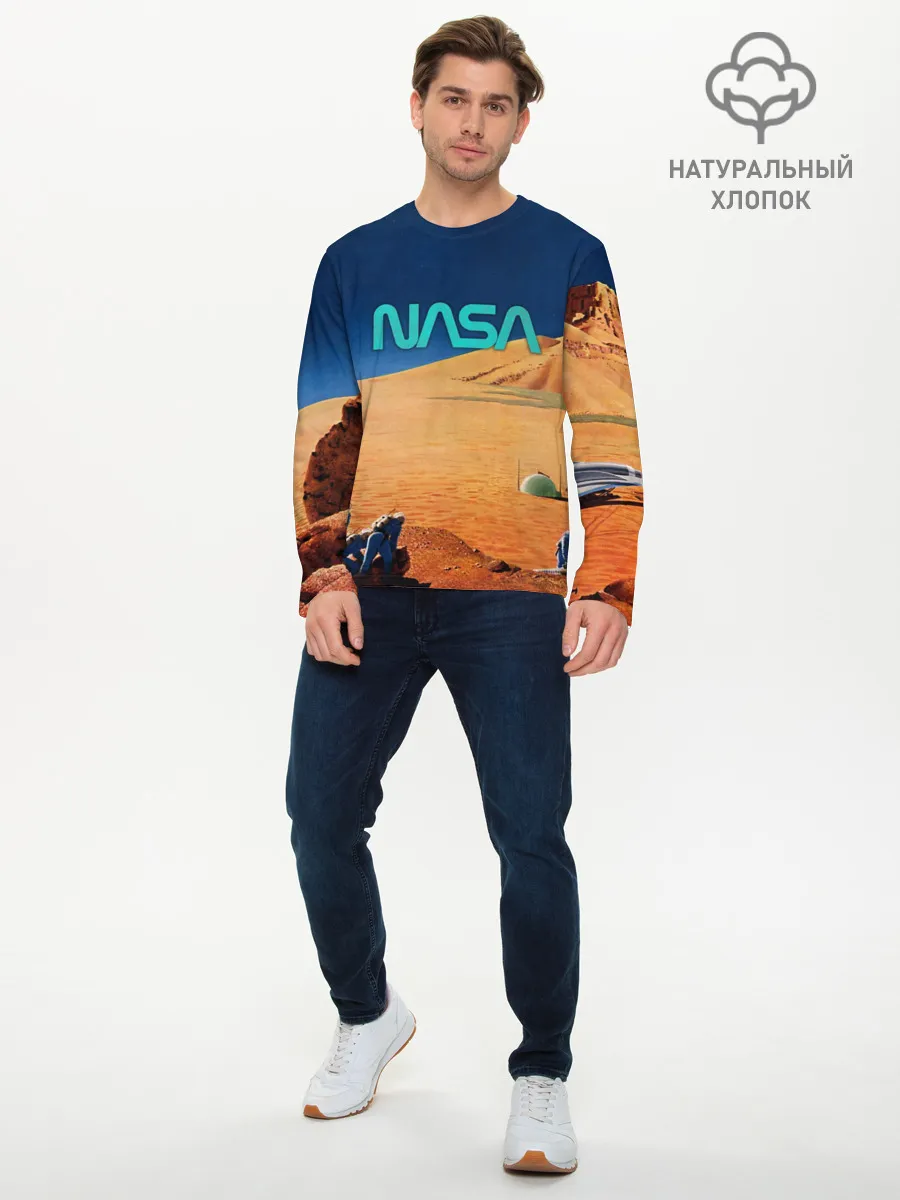 Мужской лонгслив базовый / NASA on Mars
