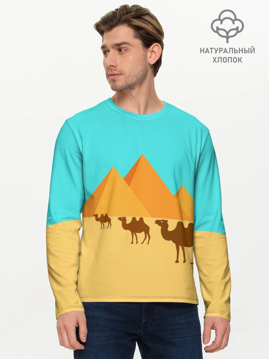 Мужской лонгслив базовый / Пирамиды Египта