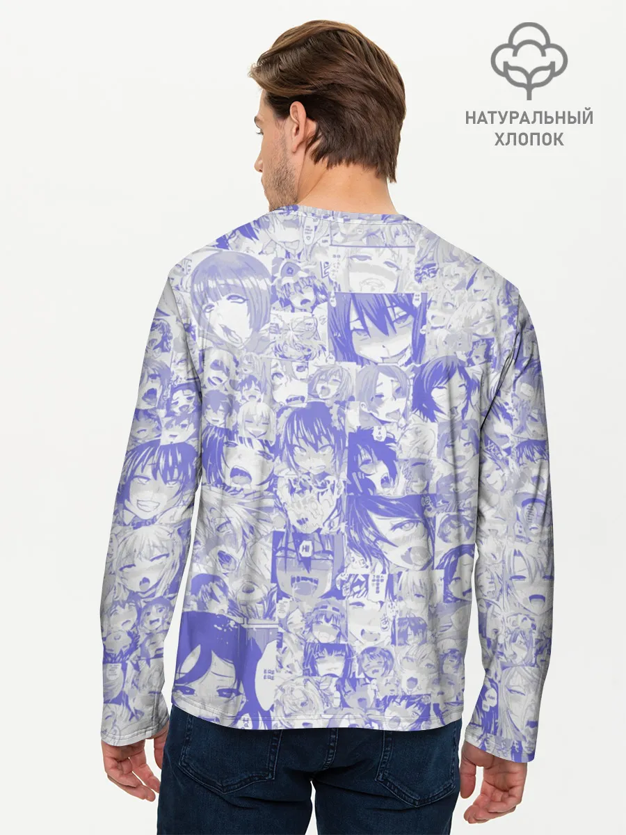 Мужской лонгслив базовый / AHEGAO BLUE