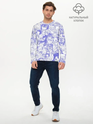 Мужской лонгслив базовый / AHEGAO BLUE