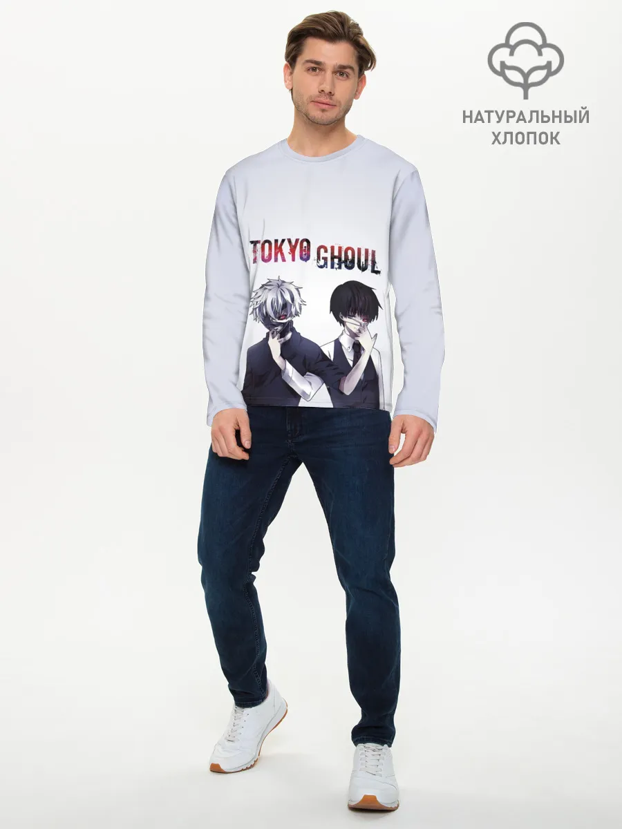 Мужской лонгслив базовый / Токийский гуль