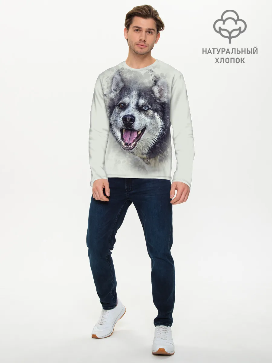 Мужской лонгслив базовый / Хаска