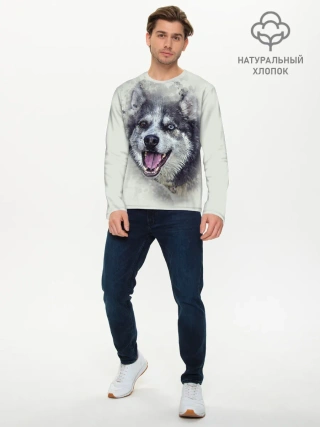 Мужской лонгслив базовый / Хаска