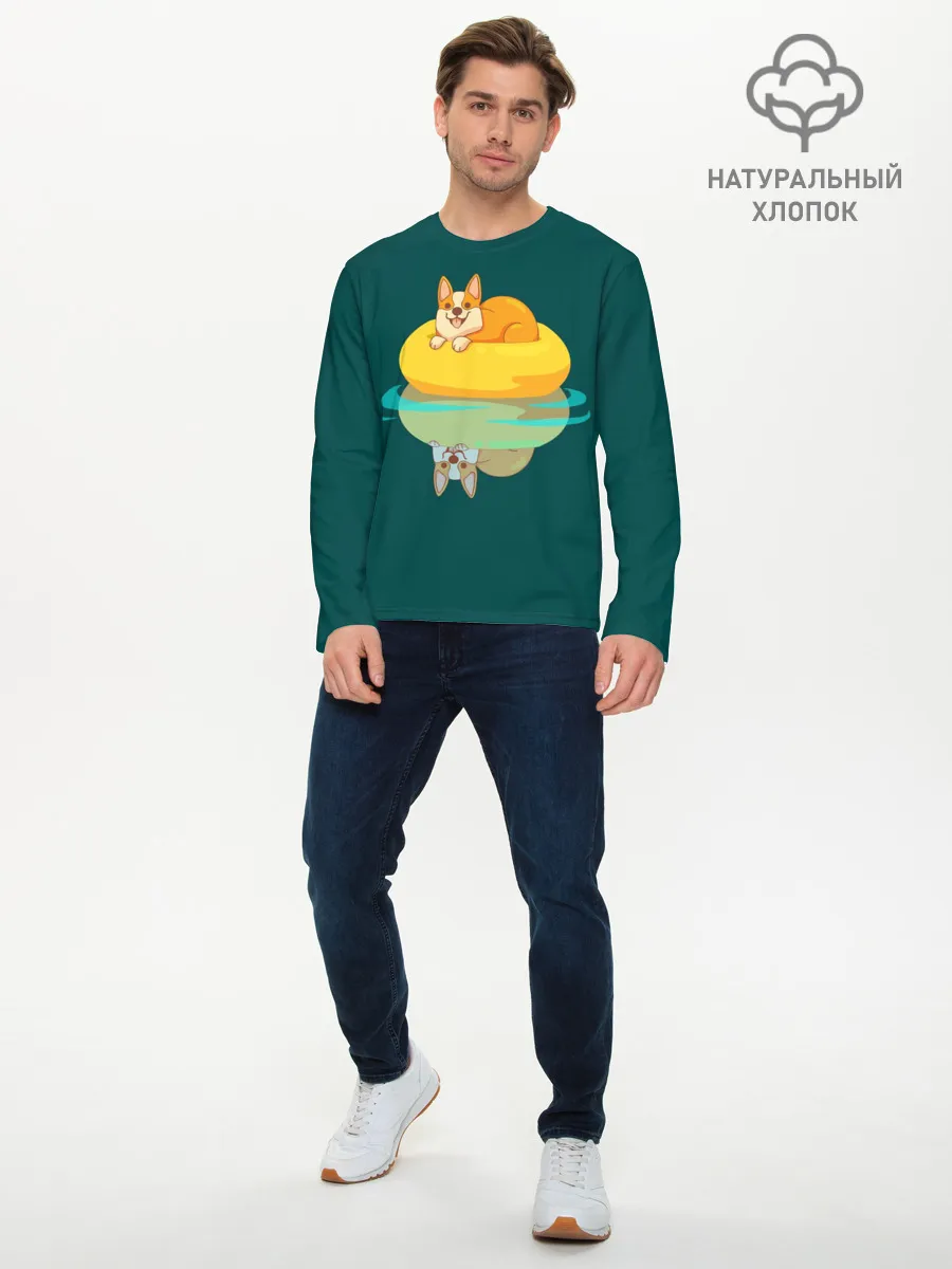 Мужской лонгслив базовый / Корги