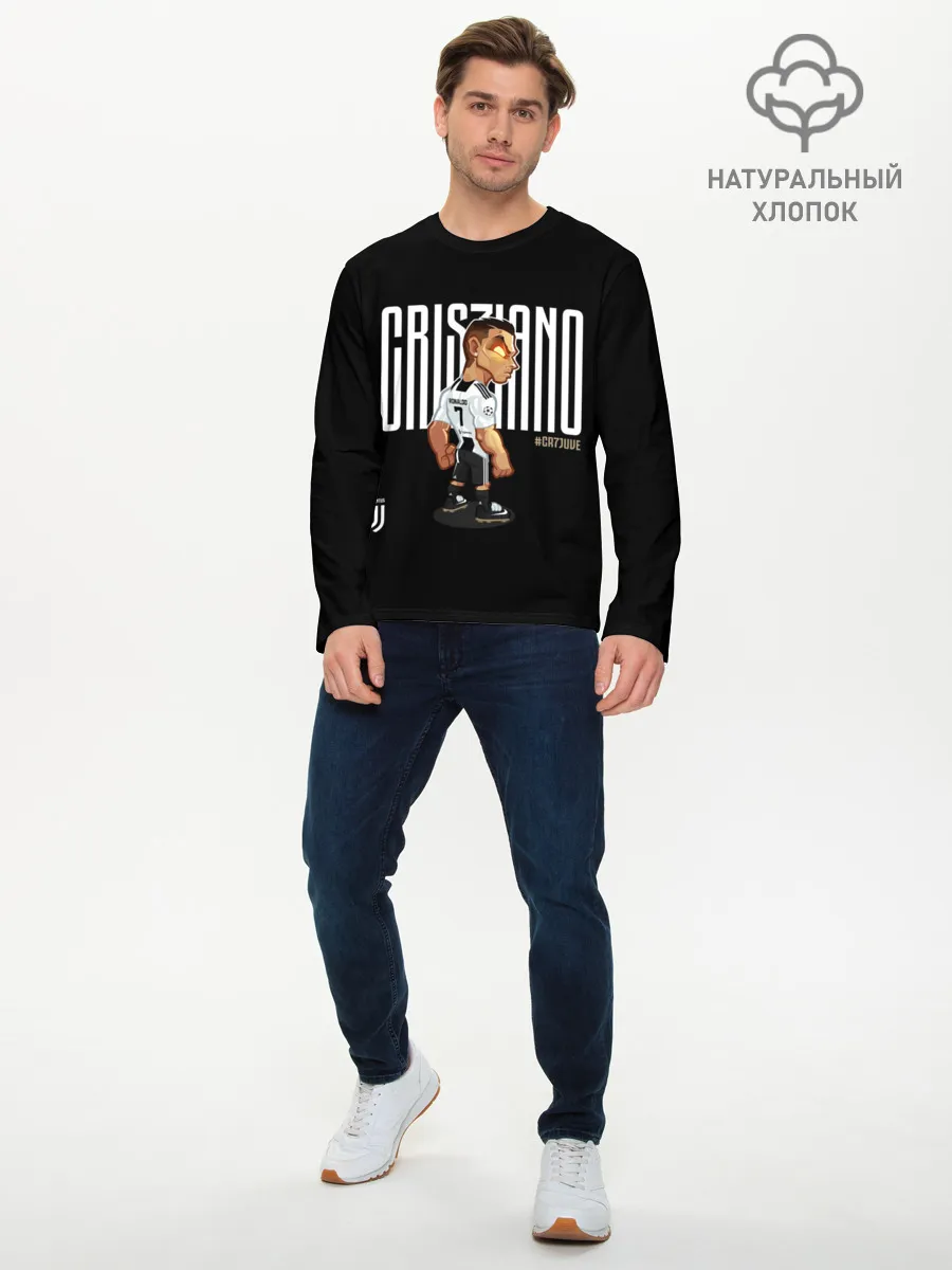 Мужской лонгслив базовый / Cristiano Ronaldo. Juventus