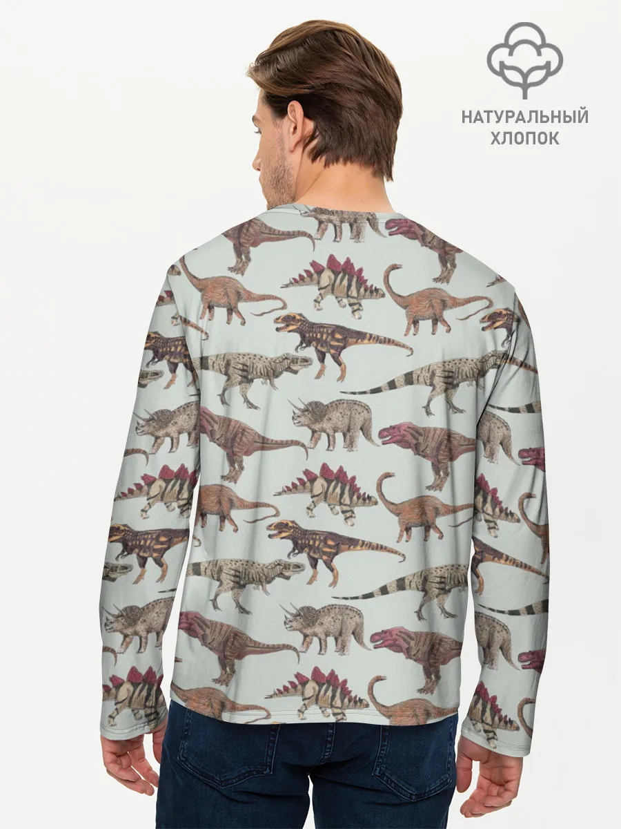 Мужской лонгслив базовый / Динозавры