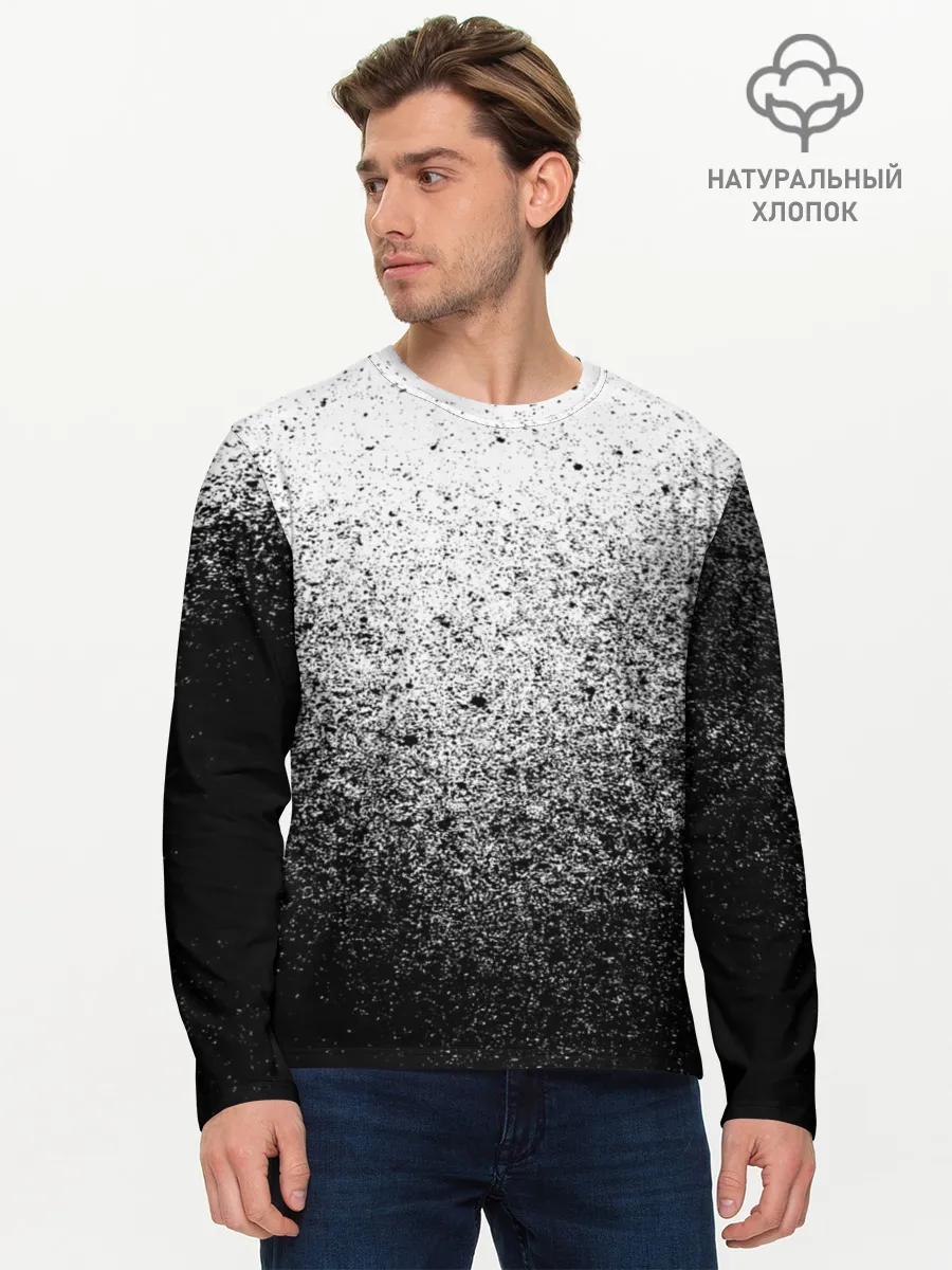 Мужской лонгслив базовый / БРЫЗГИ КРАСОК ЧЁРНЫЙ