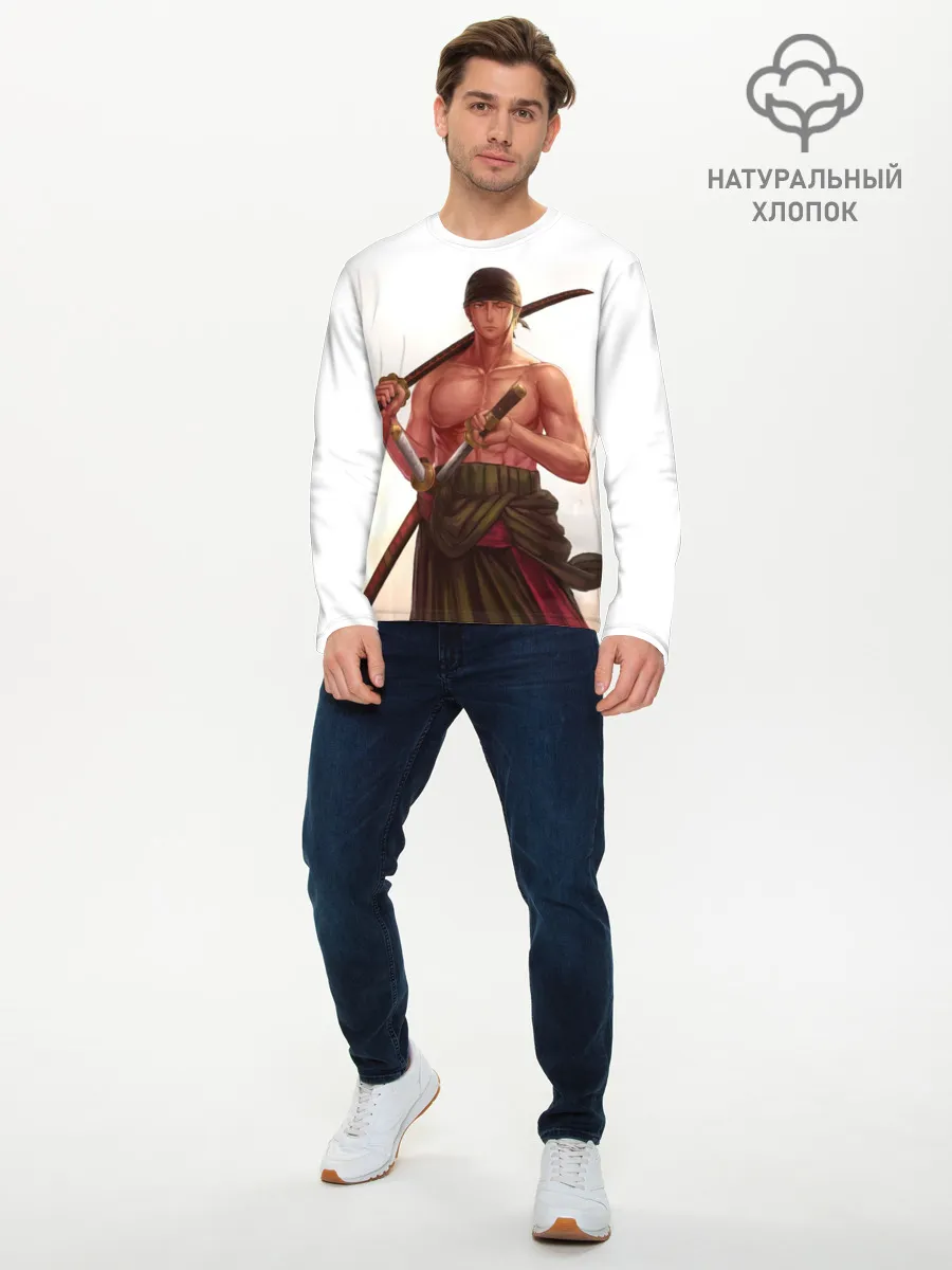 Мужской лонгслив базовый / One Piece - Zoro