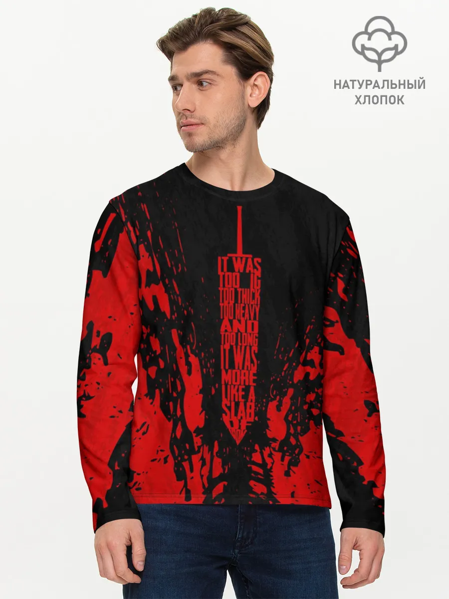 Мужской лонгслив базовый / BERSERK sword red