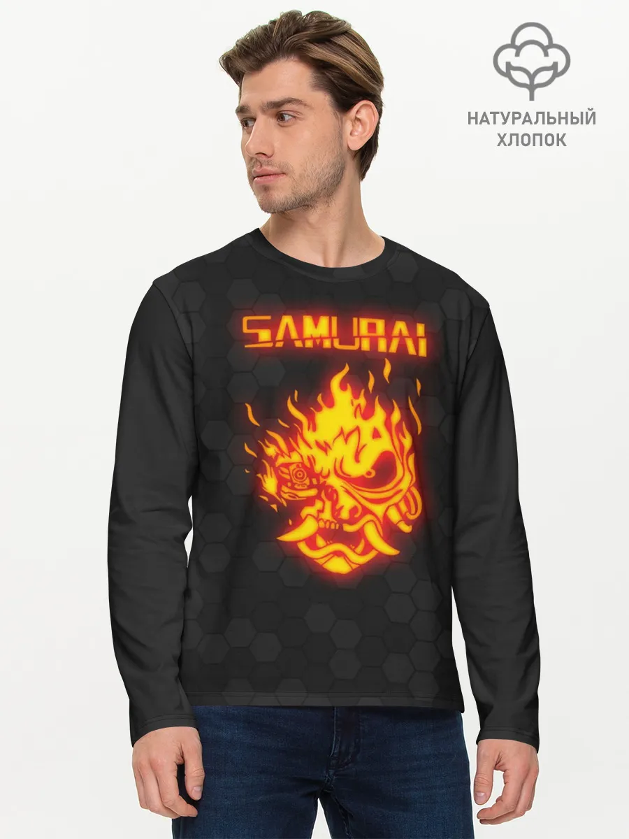 Мужской лонгслив базовый / CYBERPUNK 2077 SAMURAI