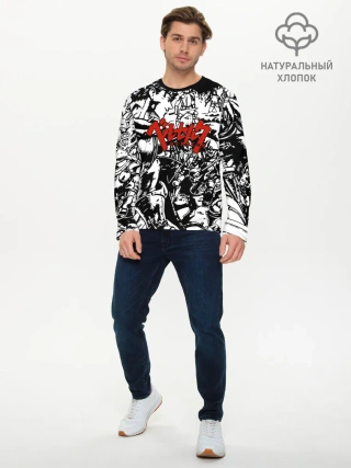 Мужской лонгслив базовый / BERSERK background logo