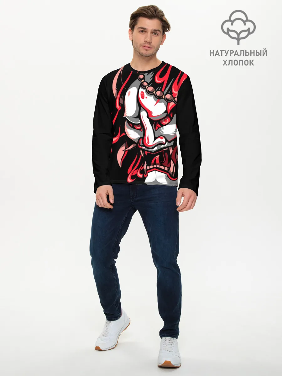 Мужской лонгслив базовый / Демон Они