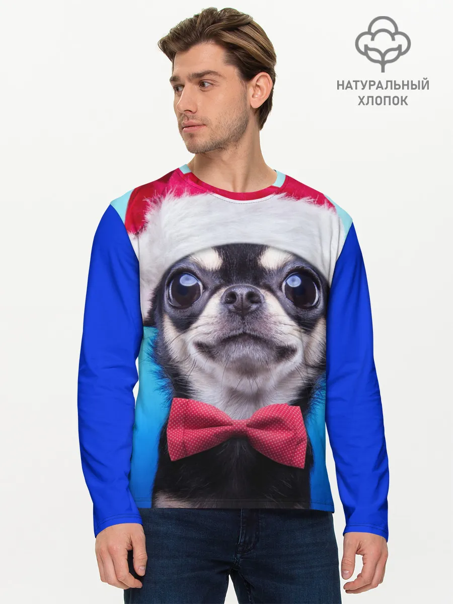 Мужской лонгслив базовый / рождество