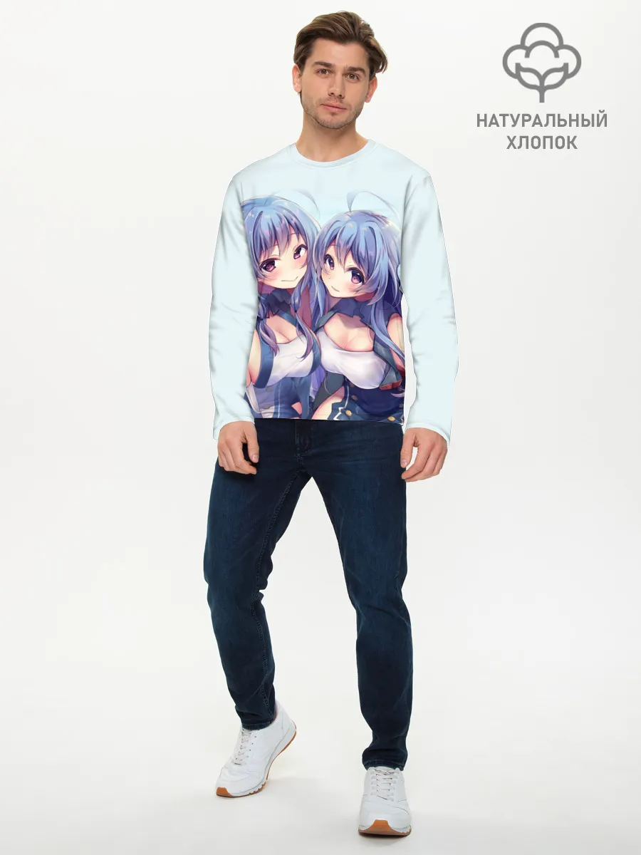 Мужской лонгслив базовый / Аниме девочки-двойняшки