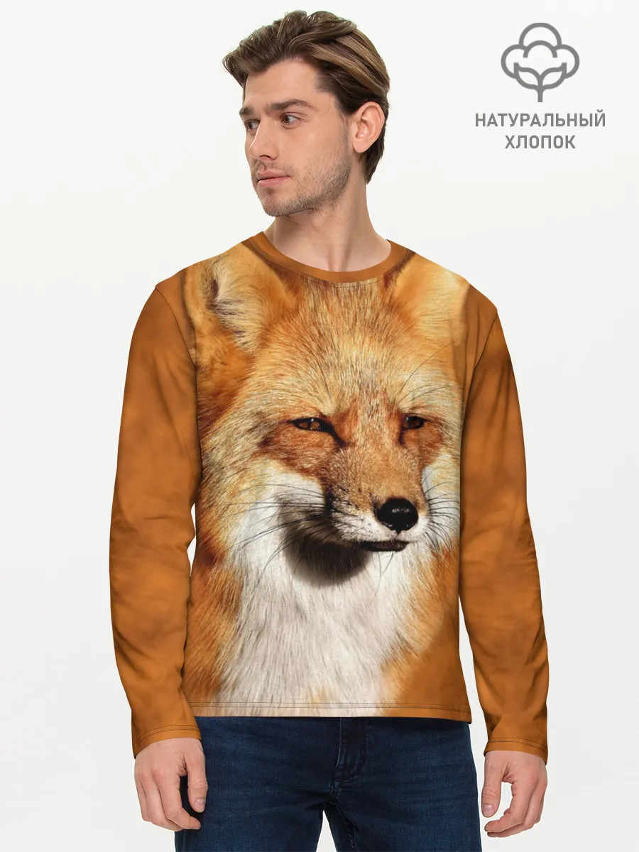 Мужской лонгслив базовый / Лисичка