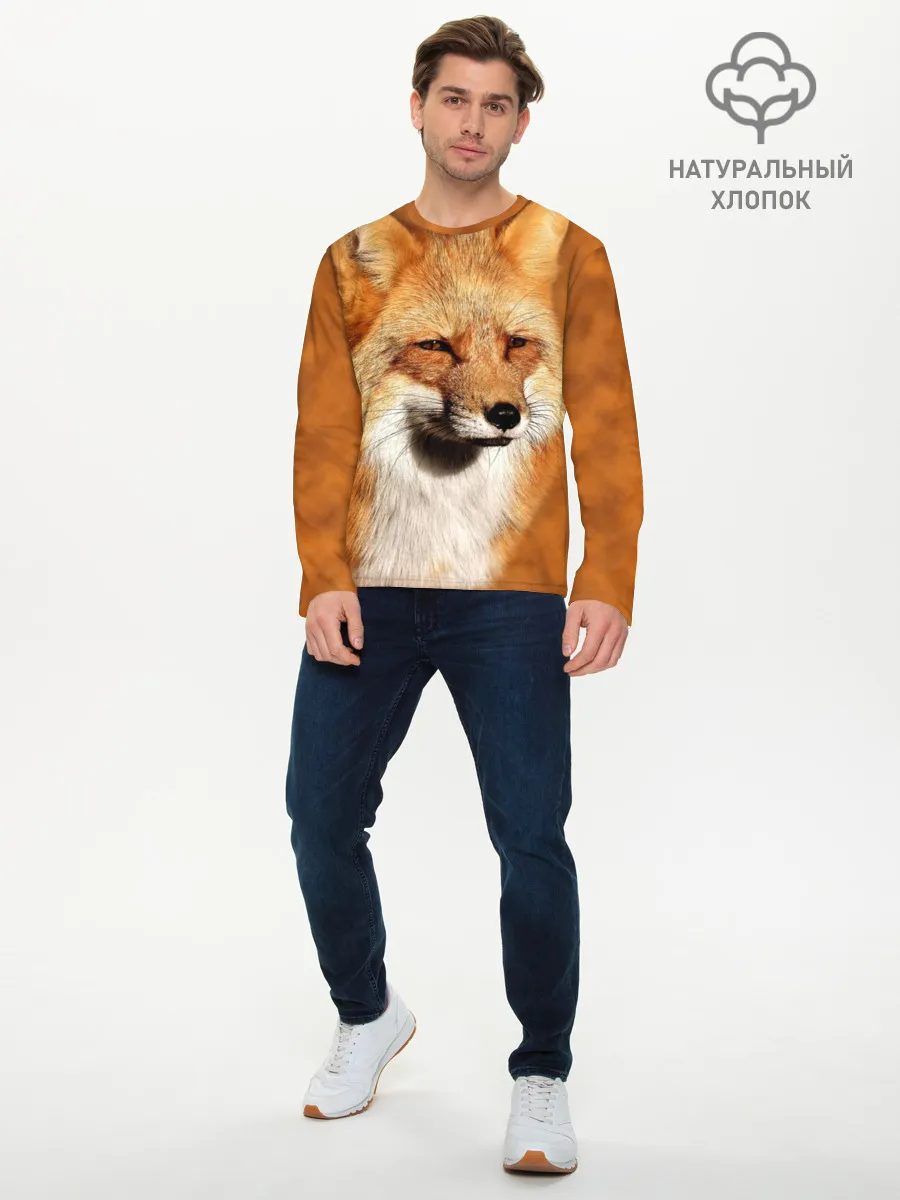 Мужской лонгслив базовый / Лисичка