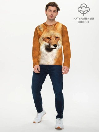 Мужской лонгслив базовый / Лисичка