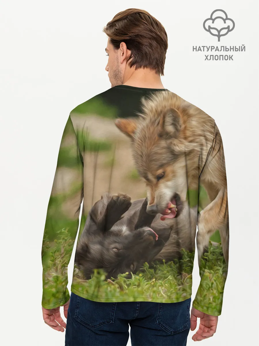 Мужской лонгслив базовый / Волки