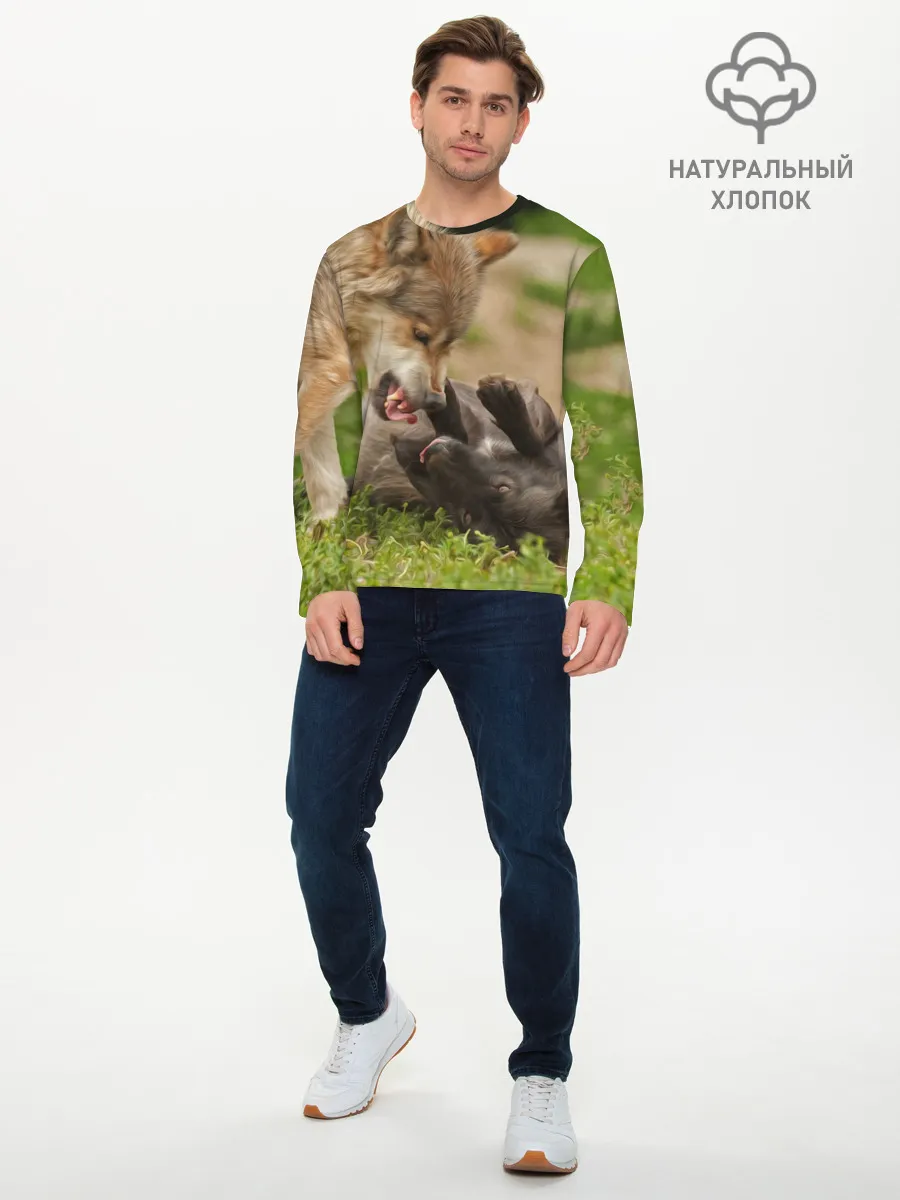 Мужской лонгслив базовый / Волки