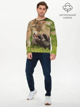 Мужской лонгслив базовый / Волки