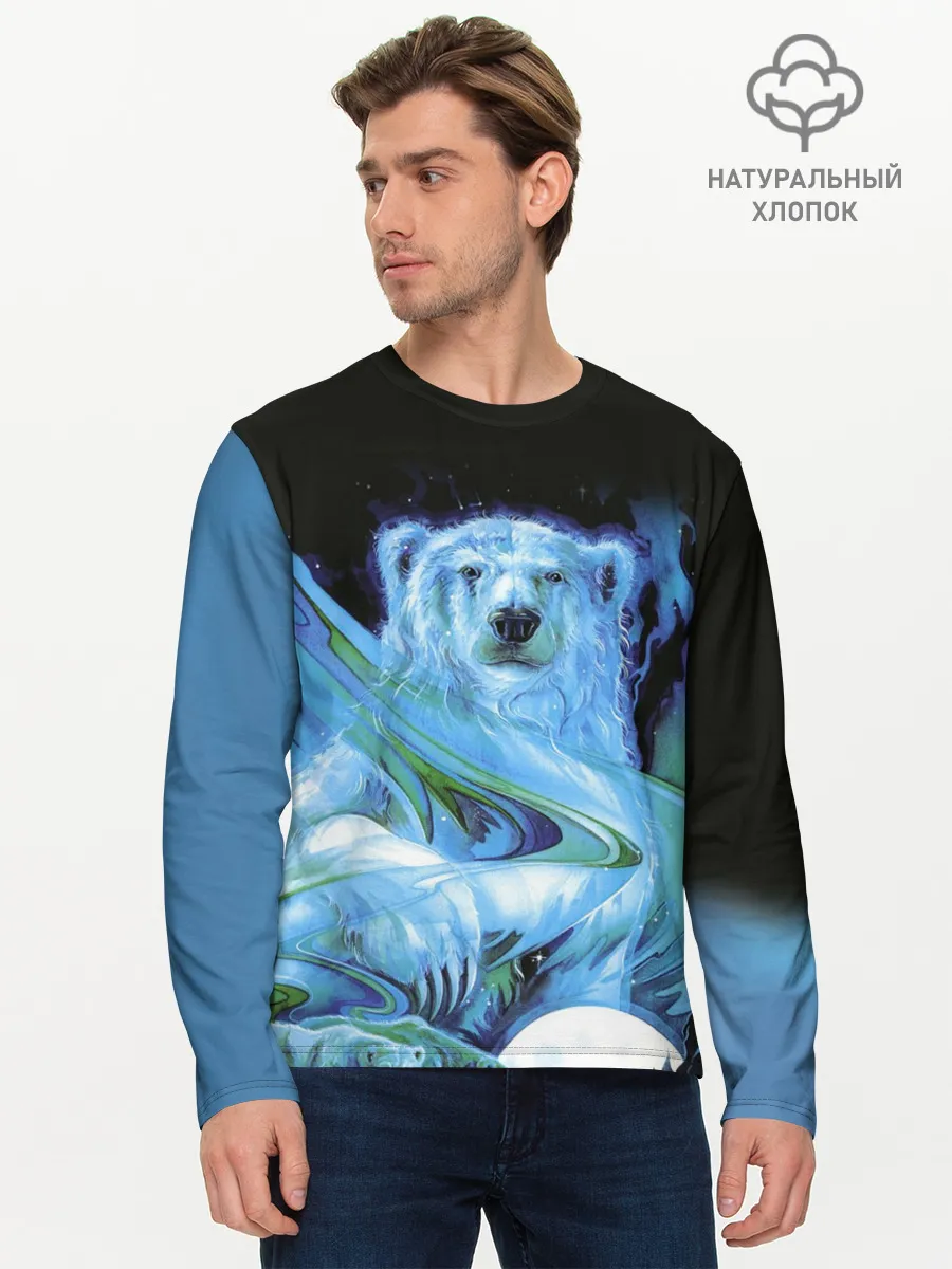 Мужской лонгслив базовый / Мишка на Севере