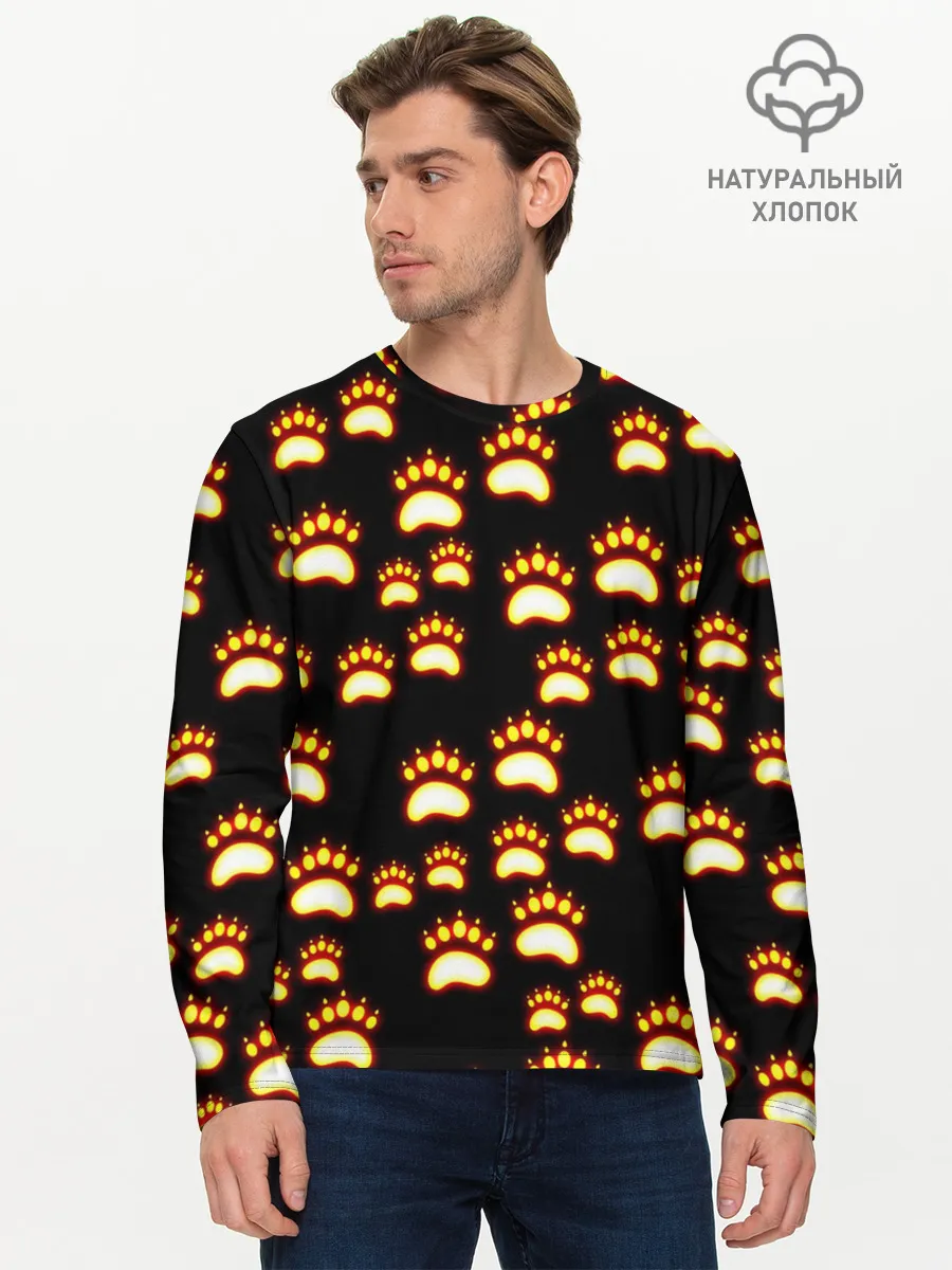 Мужской лонгслив базовый / Сила удара медведя