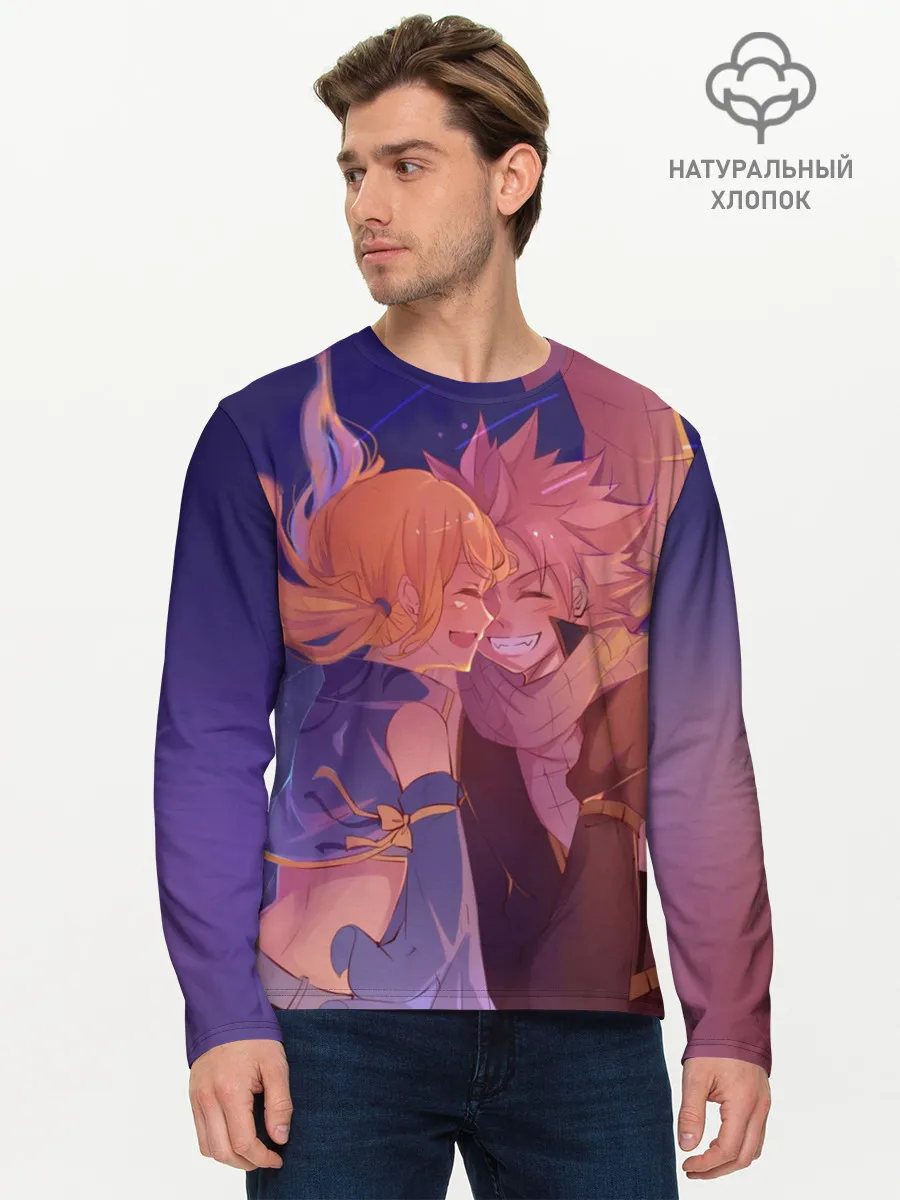 Мужской лонгслив базовый / Люси Хартфилия и Нацу Драгнил