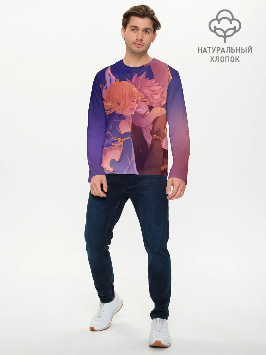 Мужской лонгслив базовый / Люси Хартфилия и Нацу Драгнил