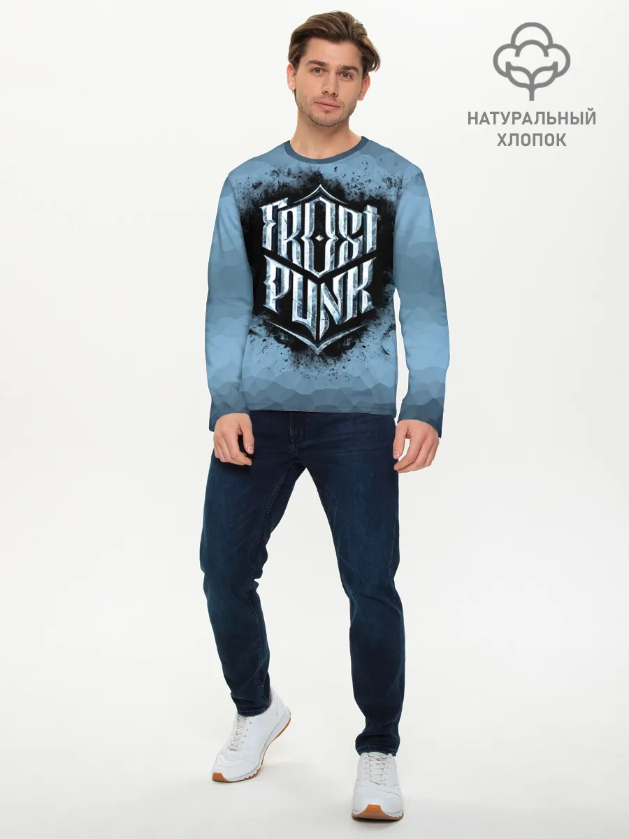 Мужской лонгслив базовый / Frostpunk Logo