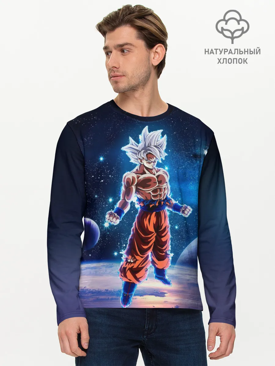 Мужской лонгслив базовый / Goku on a planet