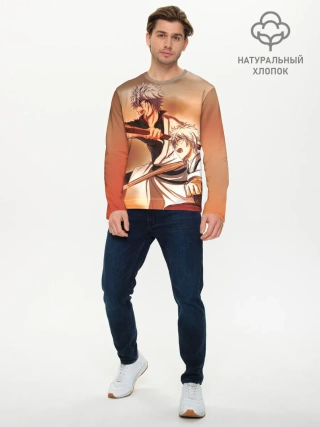 Мужской лонгслив базовый / гинтоки саката самурай