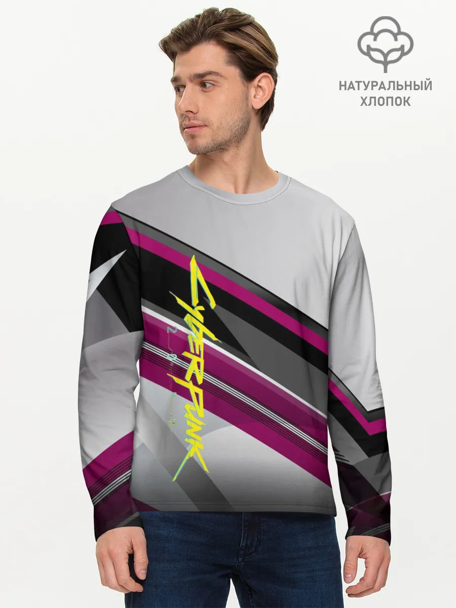 Мужской лонгслив базовый / Cyber Punk 2077