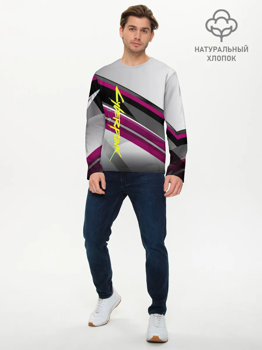 Мужской лонгслив базовый / Cyber Punk 2077