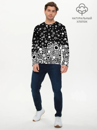 Мужской лонгслив базовый / Шестеренки