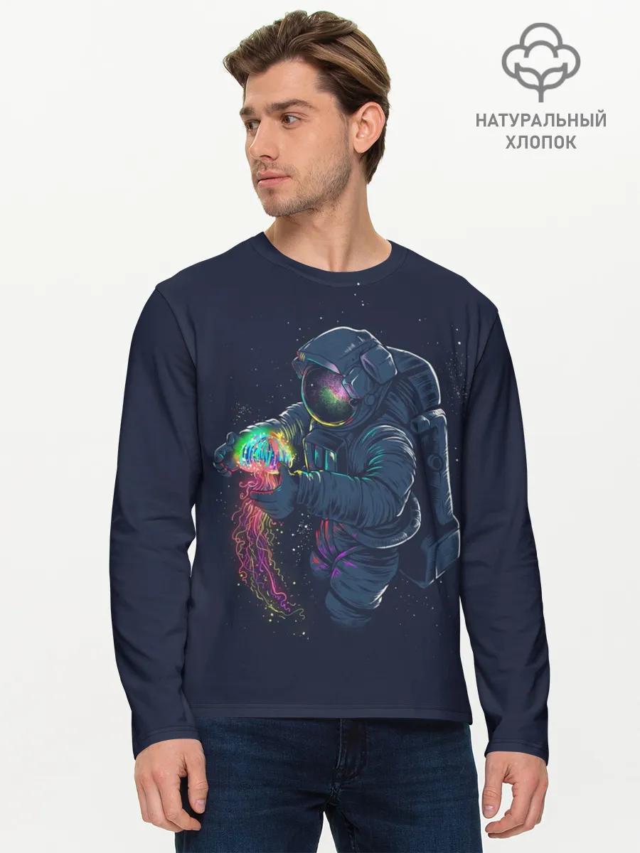 Мужской лонгслив базовый / Космическая Медуза