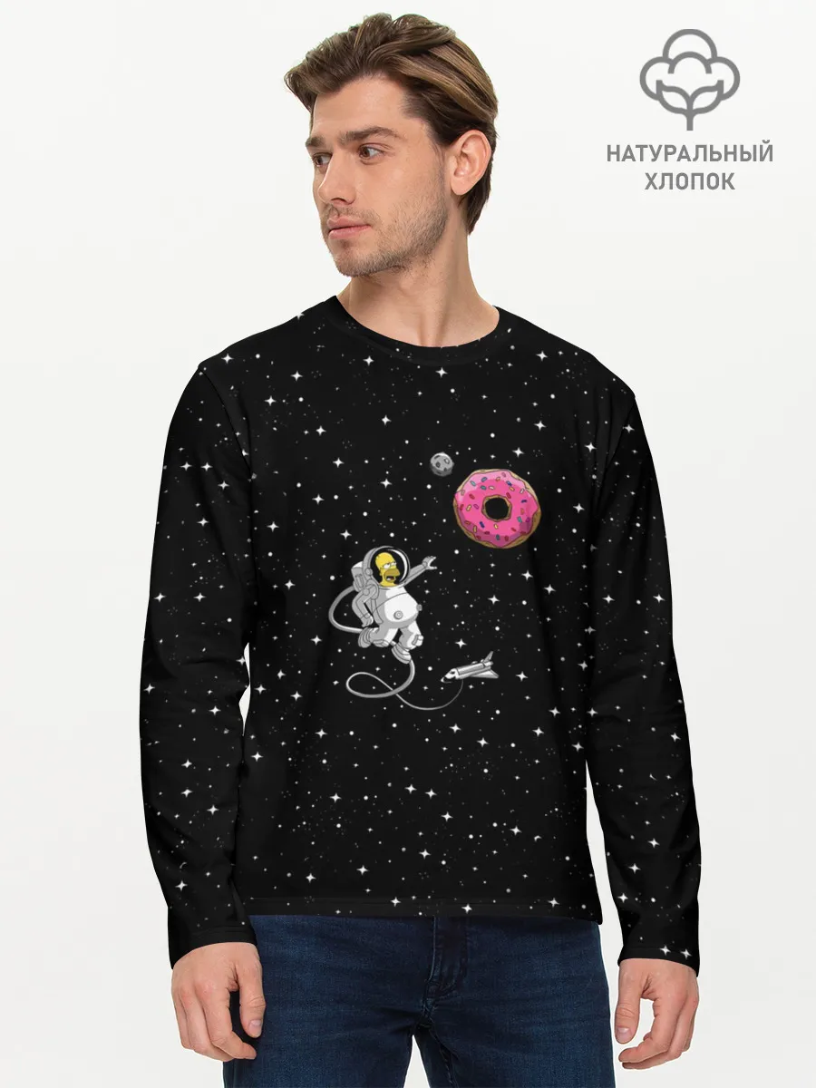 Мужской лонгслив базовый / Homer Spaceman