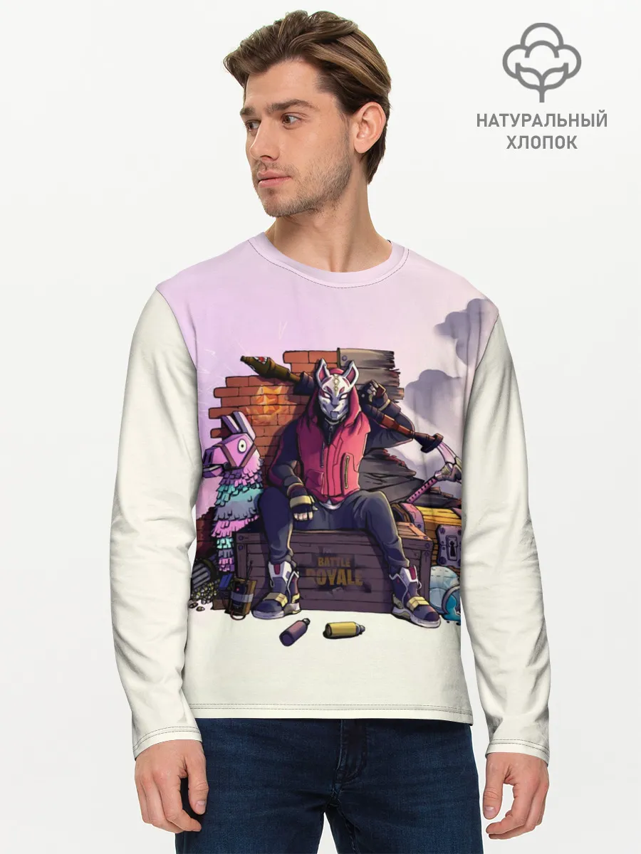 Мужской лонгслив базовый / Fortnite. Drift and Lama
