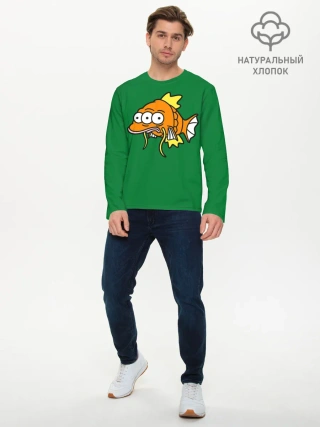 Мужской лонгслив базовый / Радиоактивная Рыбка