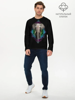 Мужской лонгслив базовый / Индийский Слон