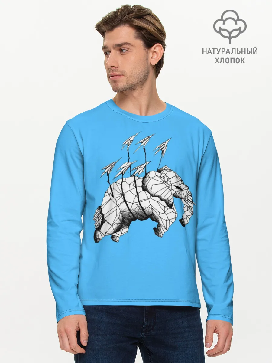 Мужской лонгслив базовый / Бумажный Слон