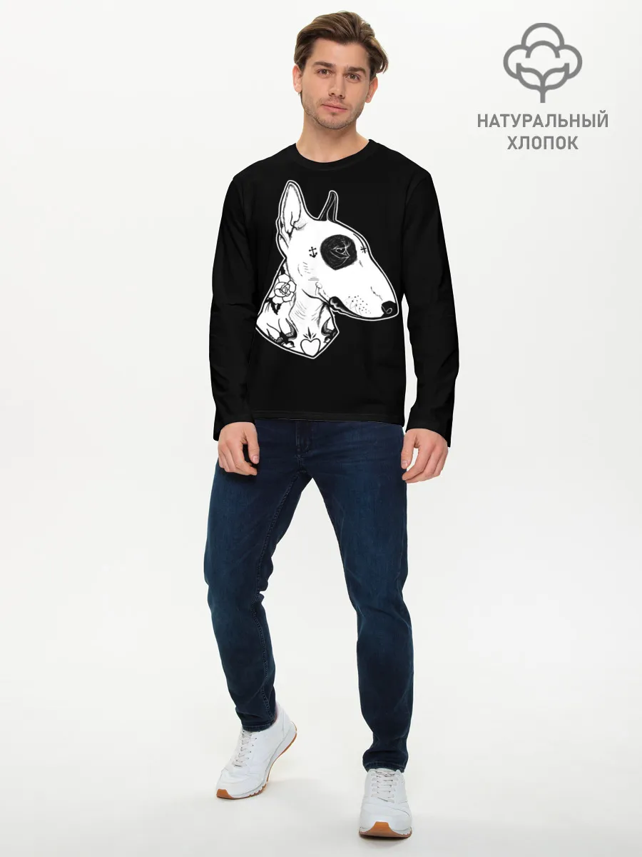Мужской лонгслив базовый / Бультерьер
