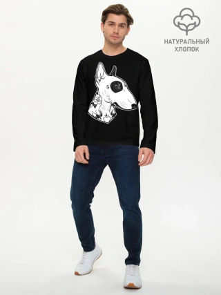 Мужской лонгслив базовый / Бультерьер