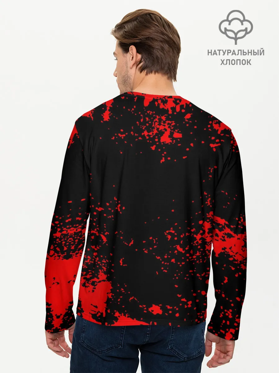 Мужской лонгслив базовый / Красный поросенок