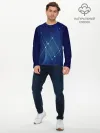 Мужской лонгслив базовый / Синяя спираль абстракция