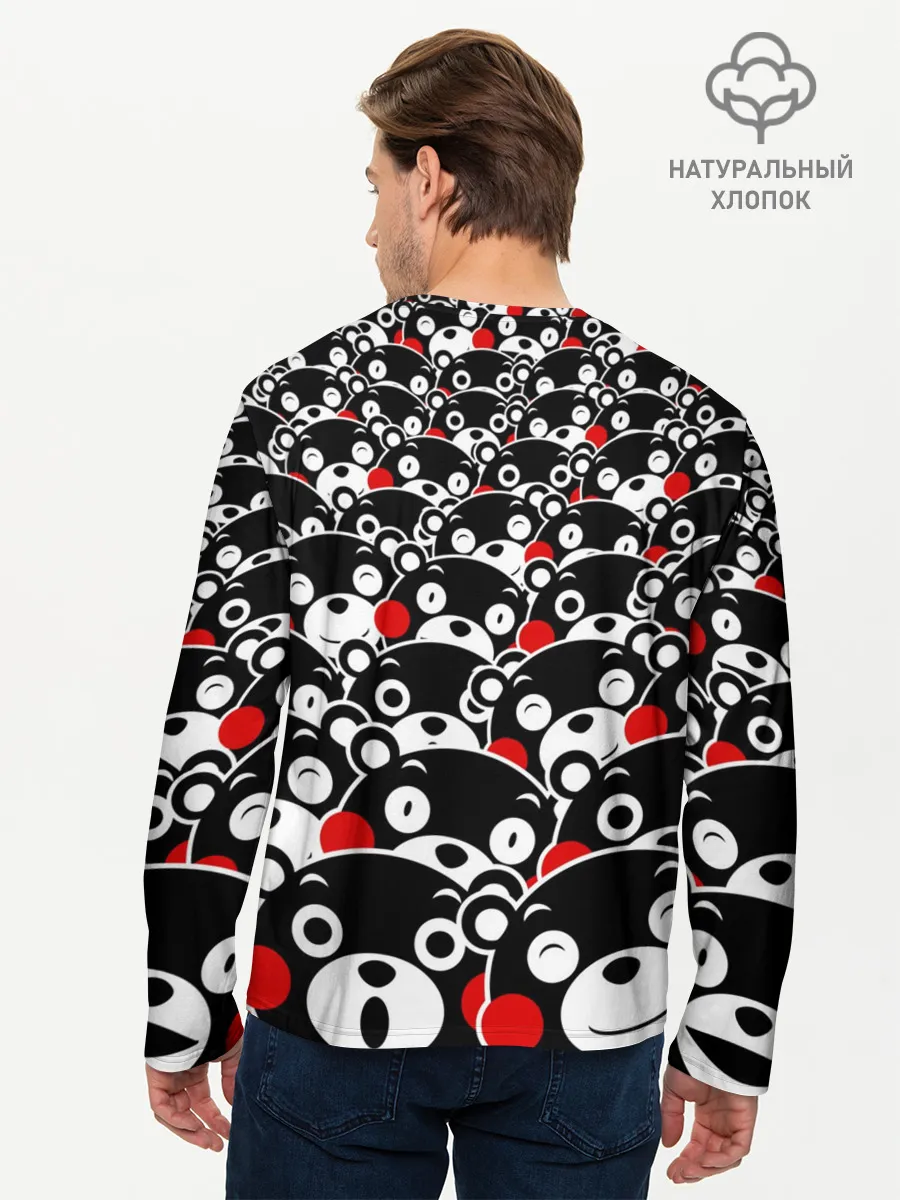 Мужской лонгслив базовый / Узор кумамонов