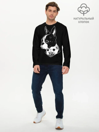 Мужской лонгслив базовый / Французский Бульдог